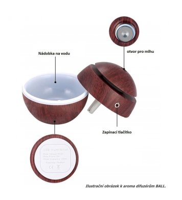 Aroma difuzér Ball tmavé dřevo 130ml Sixtol 4