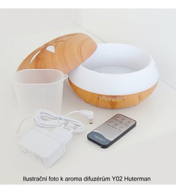 Aroma difuzér Y02 světlé dřevo, dálkové ovládání 550ml Hütermann 2