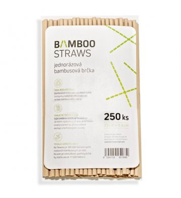Bambusová brčka ⌀6mm x 23cm (250ks) Bamboo Europe