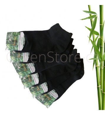 Bambusové ponožky dámské kotníkové, černé 35-38, 6 párů