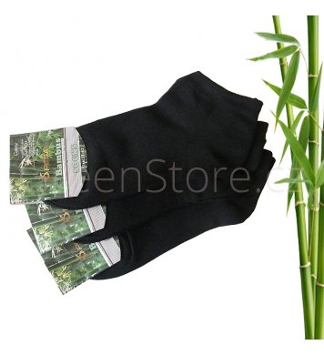 Bambusové ponožky dámské kotníkové, černé 39-42, 3 páry