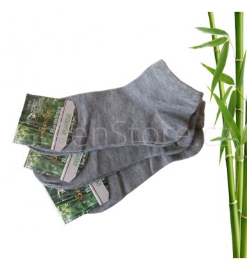 Bambusové ponožky dámské kotníkové, šedé 35-38, 3 páry
