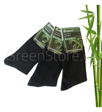 Bambusové ponožky pánské, černé 40-43, 3 páry