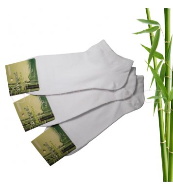 Bambusové ponožky dámské kotníkové, bílé 39-42, 3 páry
