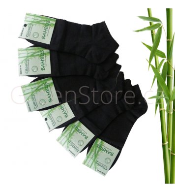 Bambusové ponožky pánské kotníkové, černé 40-43, 6 párů