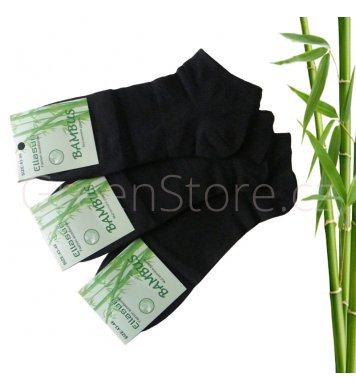 Bambusové ponožky pánské kotníkové, černé 43-46, 3 páry