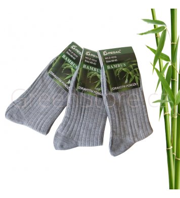 Bambusové ponožky pánské, šedé 40-43, 3 páry