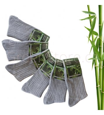Bambusové ponožky pánské, šedé 40-43, 6 párů