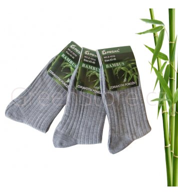 Bambusové ponožky pánské, šedé 43-46, 3 páry
