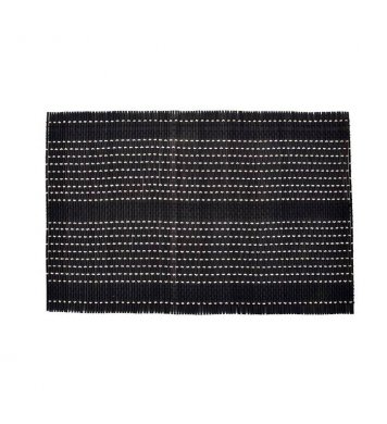 Přírodní bambusové prostírání sada hranatá černá