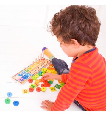 Bigjigs Toys Naučná hra - Deska nasazování s čísly