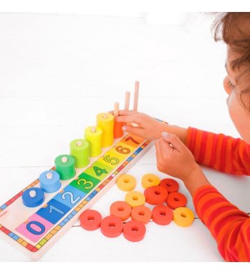 Bigjigs Toys Naučná hra - Deska nasazování s čísly