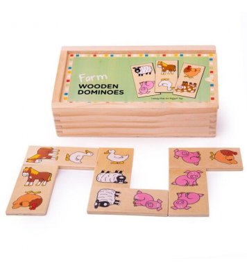 Bigjigs Toys Dřevěné domino farma