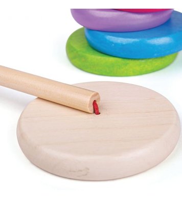 Bigjigs Baby Nasazování na tyč - Duhový panáček