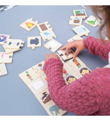 Bigjigs Toys Didaktické puzzle Co k sobě patří 