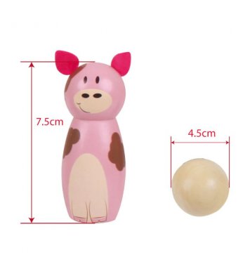 Bigjigs Toys Dřevěné kuželky farma