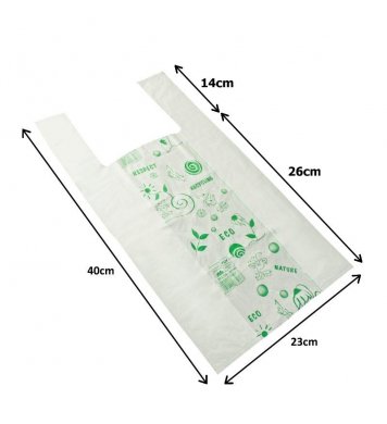 BIO taška rozložitelná - bílá 23x40cm (500ks) 1