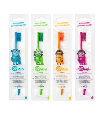 Biobrush Dětský zubní kartáček soft - růžový