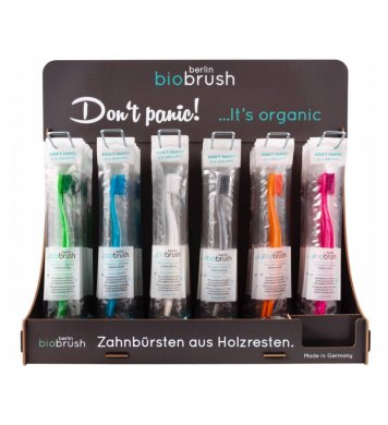 Biobrush Přírodní zubní kartáček medium s aktivním uhlím