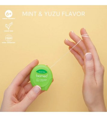 Biomed expandující zubní nit - máta a yuzu 50m 1