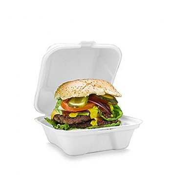 Burger box 16x16x9cm z cukrové třtiny (50ks) 2