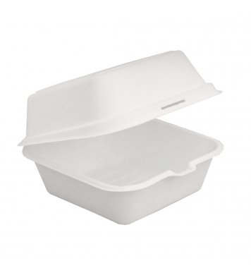 Burger box 16x16x9cm z cukrové třtiny (500ks) celý karton