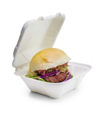 Burger box 18x18x9cm z cukrové třtiny (500ks) celý karton