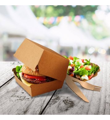 Burger box (PAP FSC Mix) nepromastitelný kraft 110 x 110 x 90 mm 50ks 
