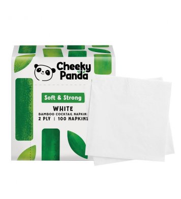 Cheeky Panda Bambusové koktejlové skládané ubrousky 2 vrstvé - 100ks