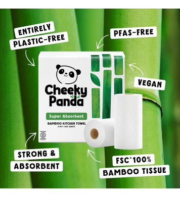 Cheeky Panda Bambusové kuchyňské utěrky 2 vrstvé - 2 role 5