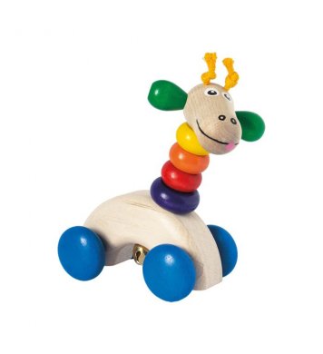 Detoa Dřevěná žirafa na kolečkách