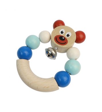 Detoa Dřevěné chrastítko medvěd modré