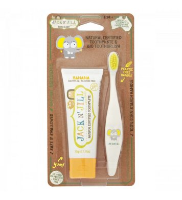 Dětská sada Kartáček Sloník a zubní pasta Banán 50g Jack N Jill