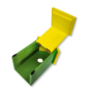 Dřevěná ptačí budka s otvorem 3,2cm - zelená Erdtmann 2