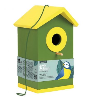 Dřevěná ptačí budka s otvorem 3,2cm - zelená Erdtmanns