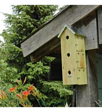 Dřevěná trojbudka pro vrabce Esschert Design 2