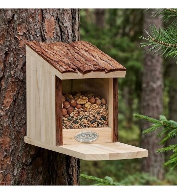 Dřevěné krmítko pro veverky s kůrou Esschert Design