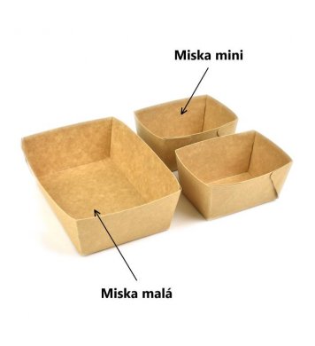 Vkládací misky papírové pro jídelní boxy