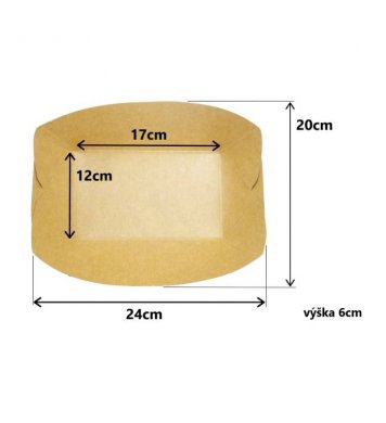 EKO papírová miska XXL 24x20x6cm (500ks) ecofoodbox