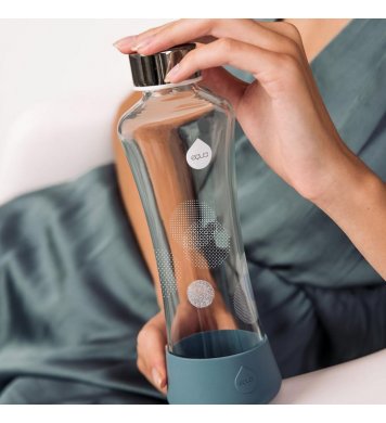 Equa Skleněná láhev Metallic Silver 550ml