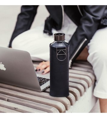 Náhradní víčko pro skleněné Equa láhve - black lesklé