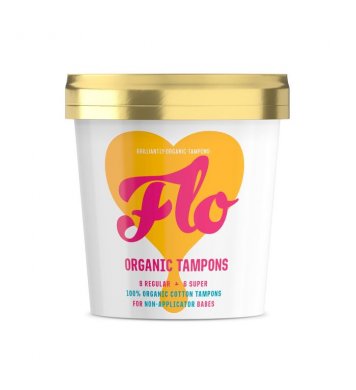 FLO Tampony z bio bavlny 8ks Regular a 8ks Super 2