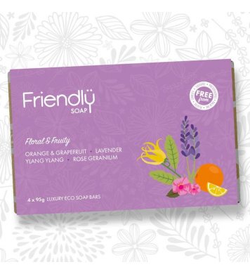 Friendly Soap Dárková sada mýdel Floral and Fruity 4x95g 3