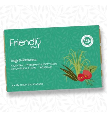 Friendly Soap Dárková sada mýdel Leafy and Herbaceous 4x95g 3