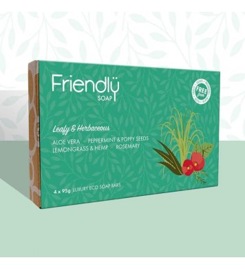 Friendly Soap Dárková sada mýdel Leafy and Herbaceous 4x95g 2