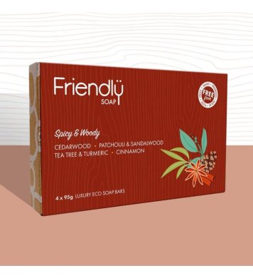Friendly Soap Dárková sada mýdel Spicy and Woody 4x95g 2