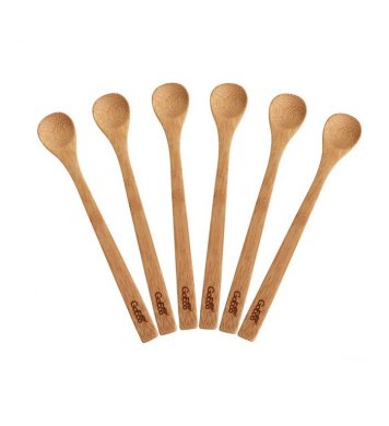 GoEco Sada bambusových dlouhých lžiček 19cm, 6 kusů