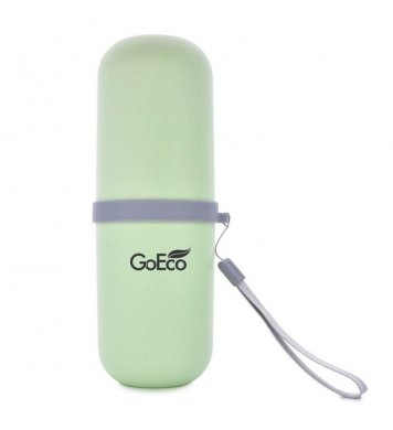 GoEco Bambusové cestovní pouzdro 3v1 - zelené