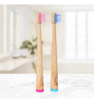 GoEco Bambusový dětský zubní kartáček - růžový 3