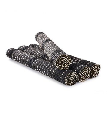 Designová sada prostírání z bambusu v černé barvě